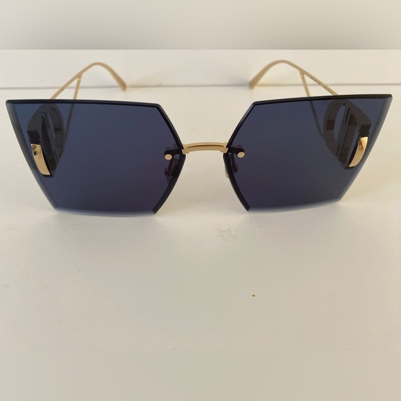 DIOR 30 Montaigne S7U Square Frame Sunglasses Gold/Black Lens - MSRP $610 - BNIB - Picture 7 of 8